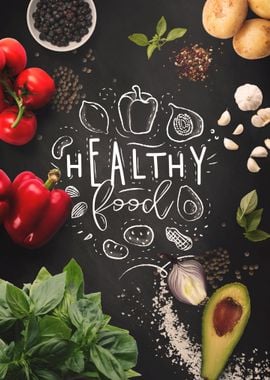 Healthy Food Chalk Board