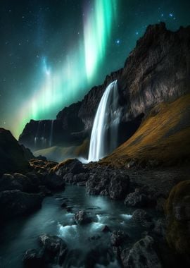 Northern Lights Waterfall