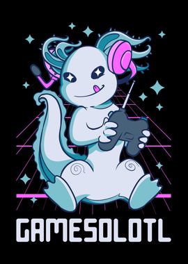 Vaporwave Gamer Axolotl