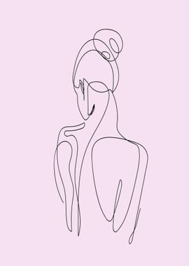 One Line Art Woman