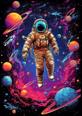 Astronaut Galaxy' Poster, picture, metal print, paint by Micheal Wick |  Displate