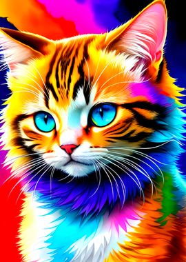 Adorable Colorful Cat