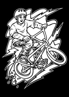 Bike Bnw Illustration