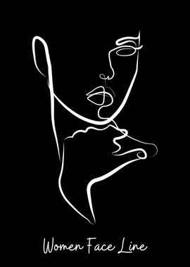 Abstract Women Face Line