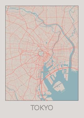 Tokyo Vintage Map