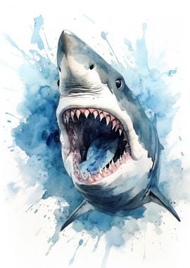 Shark Watercolor