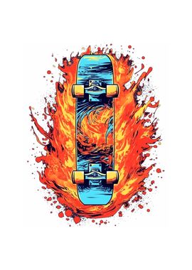 Skateboarding Flaming