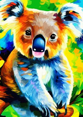Adorable Colorful Koala' Poster, picture, metal print, paint by Art  Ofphotos