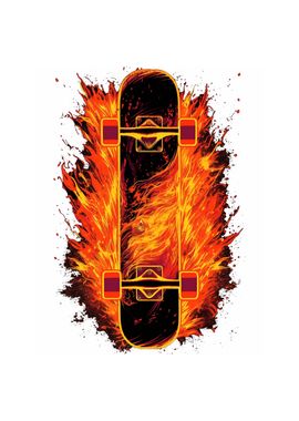 Skateboarding Flaming