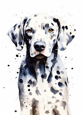 Dalmatian Watercolor Dog