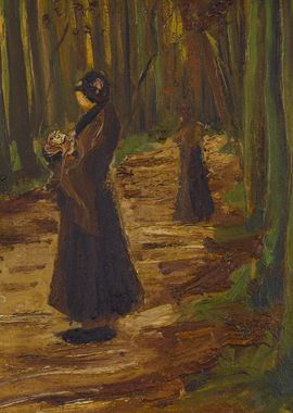 Two women in a wood Gogh