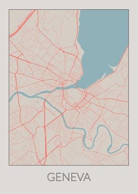 Geneva Vintage Map