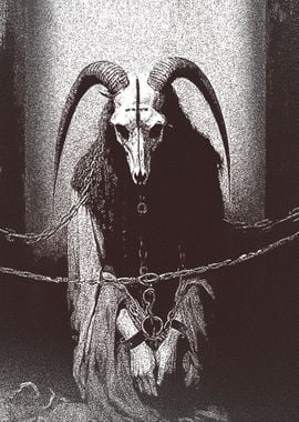 Demon goat in chains