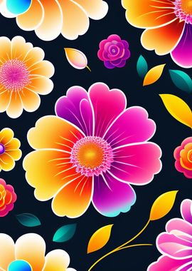 Pink flowers pattern