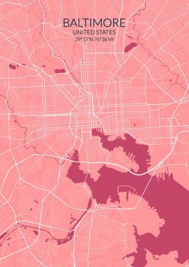 Baltimore Pink Rose Map