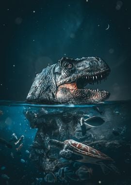 dinosaur in sea