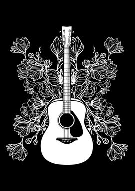 Acoustic Guitar Flowers