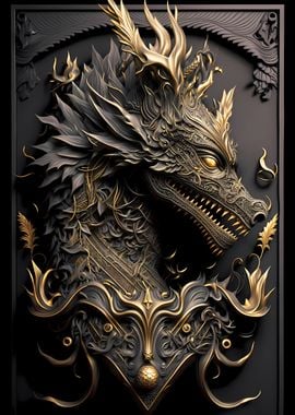 Noble Dragon God Art Deco