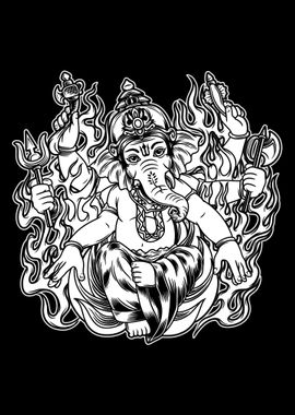 god ganesha BnW