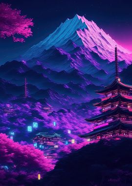 Neon Cyberpunk Landscape