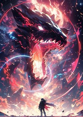 'Danger of Dragons Anime' Poster, picture, metal print, paint by ...
