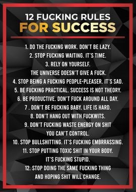 12 fucking rule to success