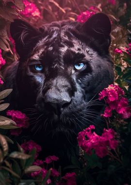 black panther pink floral