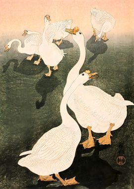 Ukiyo e Geese Ohara Koson