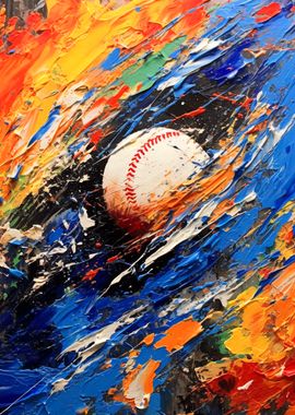 Baseball Abstract Painting