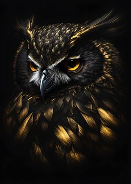 Owl black Gold