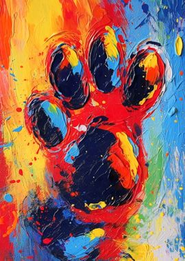 Dog Paw Abstract Painting