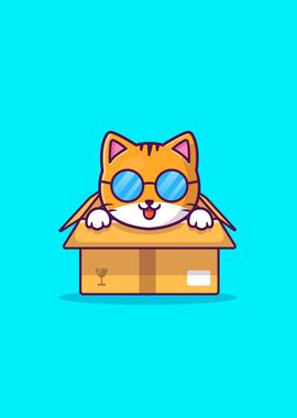 Cute Cat Playing Box