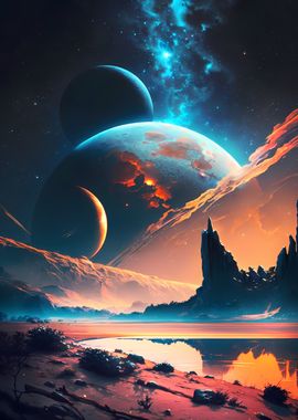 Galactic Shore Landscape