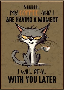 Funny Cat Vintage Poster