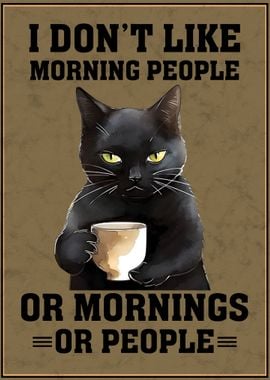 Funny Cat Coffee Poster