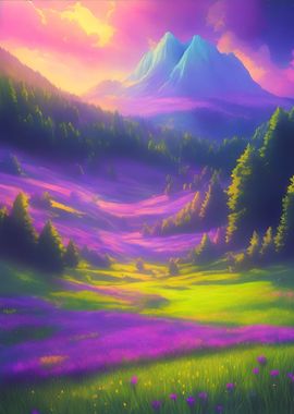 Colorful meadow landscape