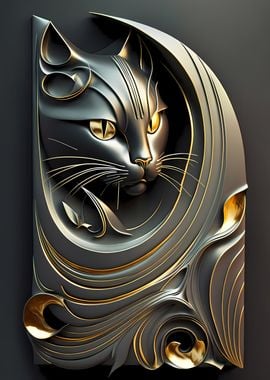 Royal King Cat Art Deco