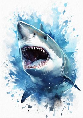 Shark Watercolor