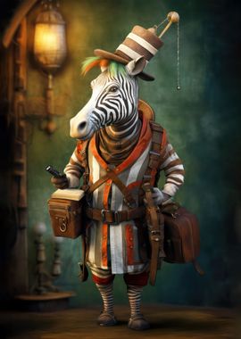 Zebra Traveler Art