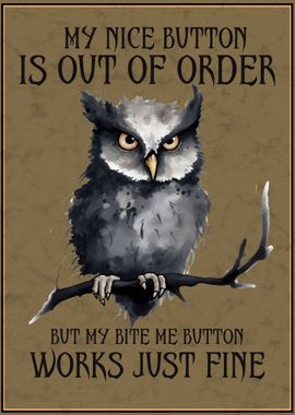 Funny Owl Poster Vintage