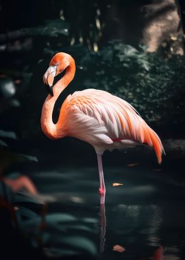 Beautiful pink bird