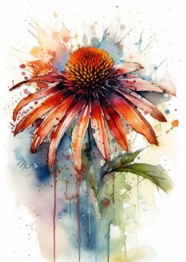 Echinacea Flower Painting