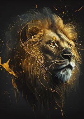 Black and Gold Lion 