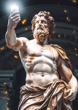 Zeus statue Watercolor 