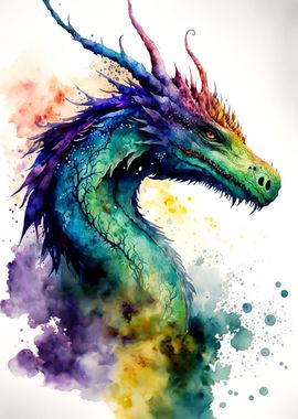 watercolor dragon