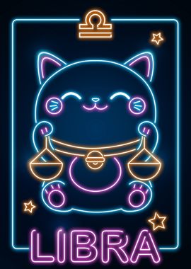 Retro Kawaii Libra Sign