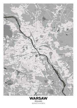 Warsaw poland streetmap