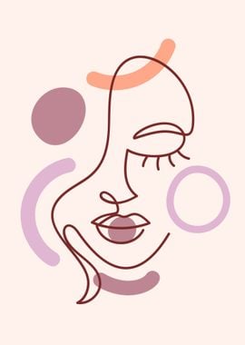 Minimalist Face Lineal Art