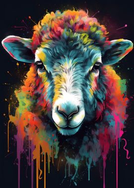 Colorful Sheep With Drips