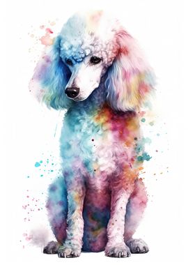 Watercolor Poodle Painting